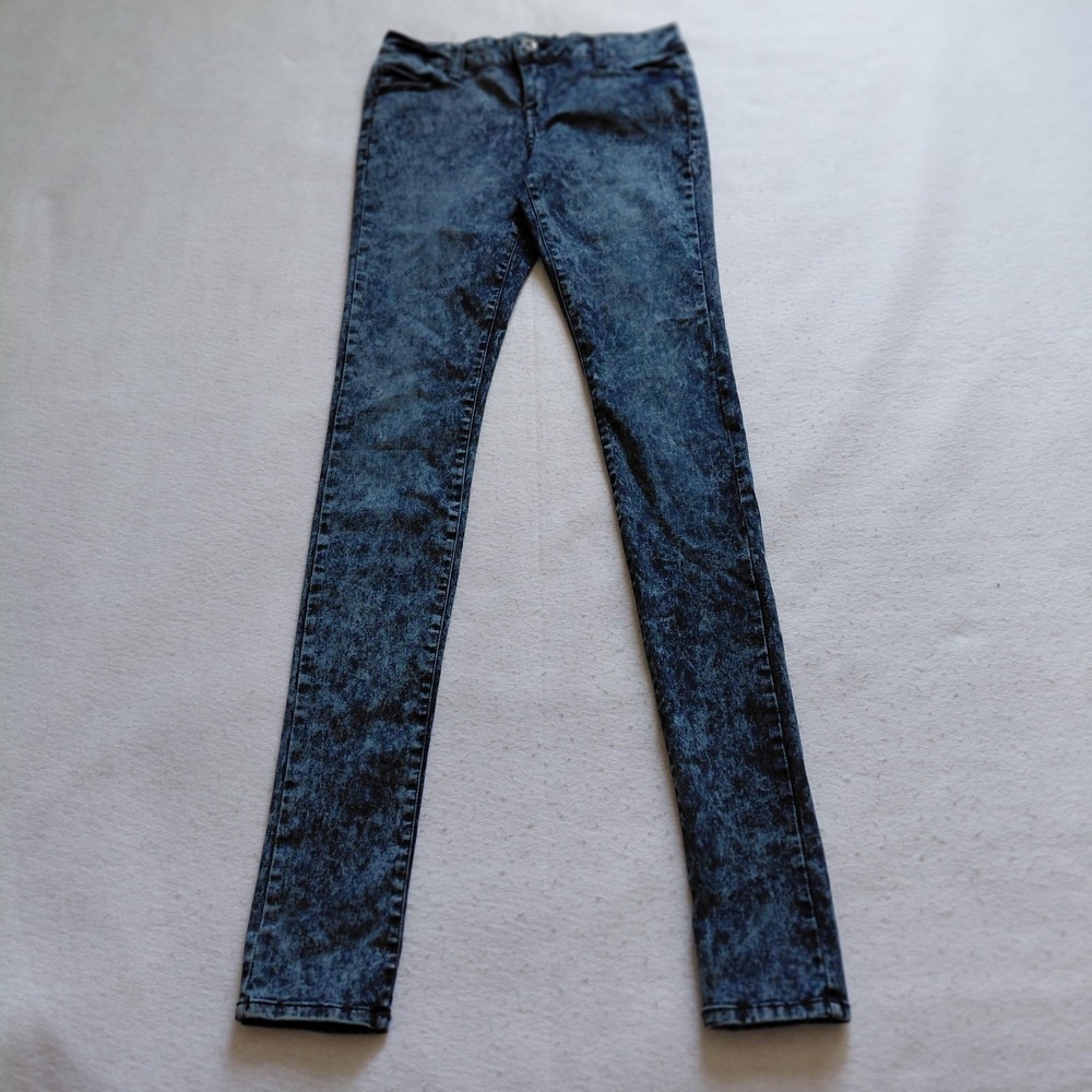 Sunrise Premium Denim Skinny Jeans Womens Size 7x37 Blue Acid Wash Stretch Dark